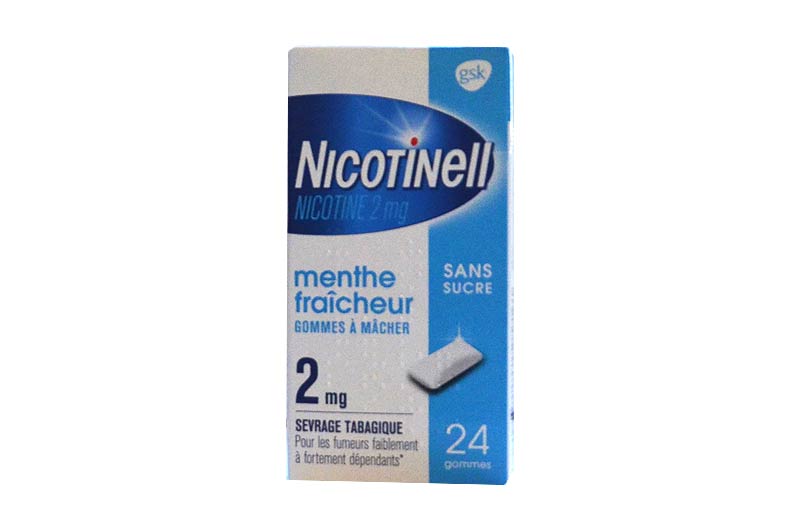 Nicotine 4mg Menthe Fraîcheur - Sevrage tabagique - 24 gommes à mâcher